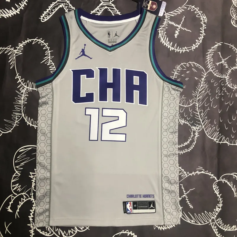 2019-20 Charlotte Hornets Gray Kelly Oubre Jr #12 Heren Jersey