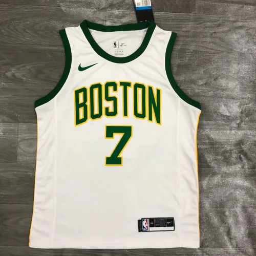 Boston Celtics Jaylen Brown #7 Maglia da uomo di platino