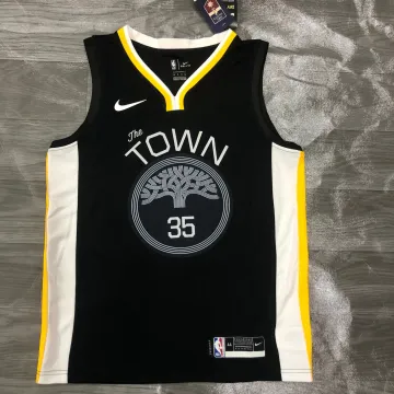 2019/20 Golden State Warriors City Edition V-Neck Black Kevin Durant #35 Men's Jersey