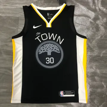 2019/20 Golden State Warriors City Edition V-Neck Black Stephen Curry #30 Camisola para homem