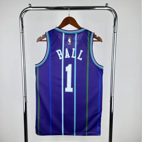 Camiseta 2020-21 Charlotte Hornets Classic Purple LaMelo Ball #1 Hombre