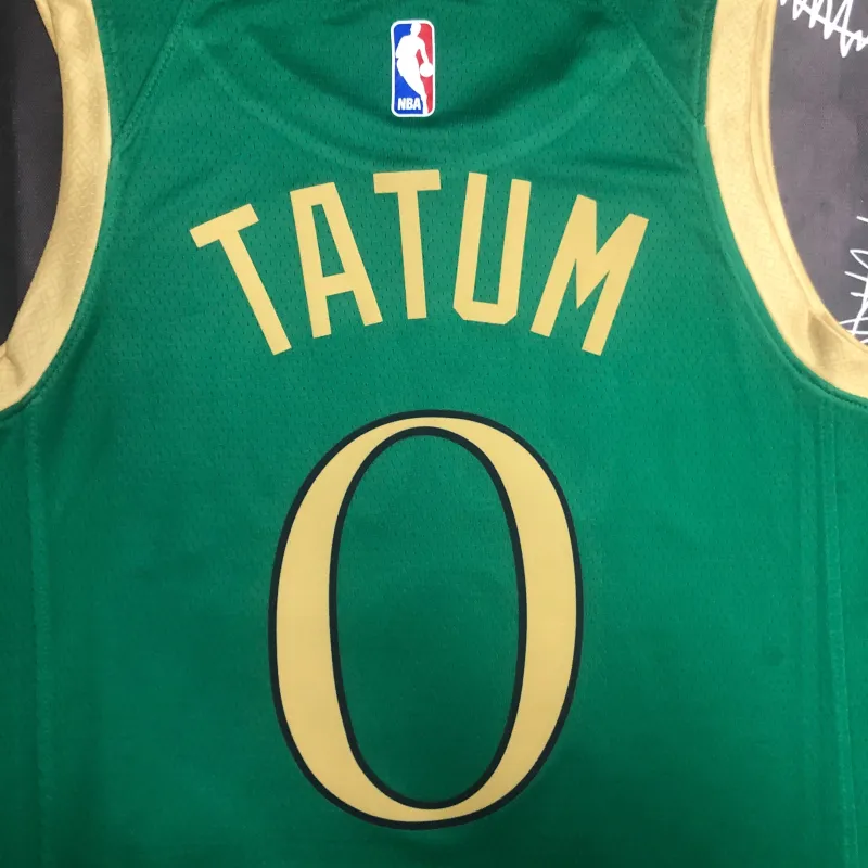 2020/21 Boston Celtics City Edition Jayson Tatum #0 Camiseta verde de hombre