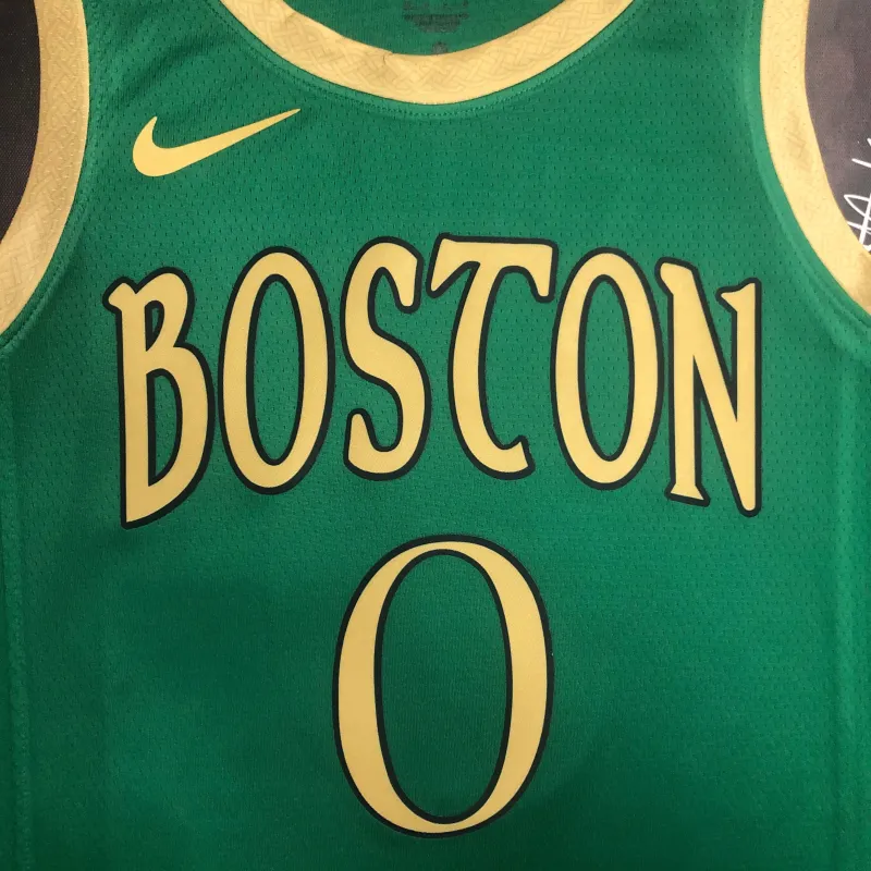 2020/21 Boston Celtics City Edition Jayson Tatum #0 Camiseta verde de hombre