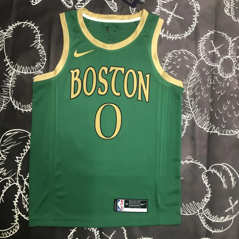 2020/21 Boston Celtics City Edition Jayson Tatum #0 Camiseta verde de hombre