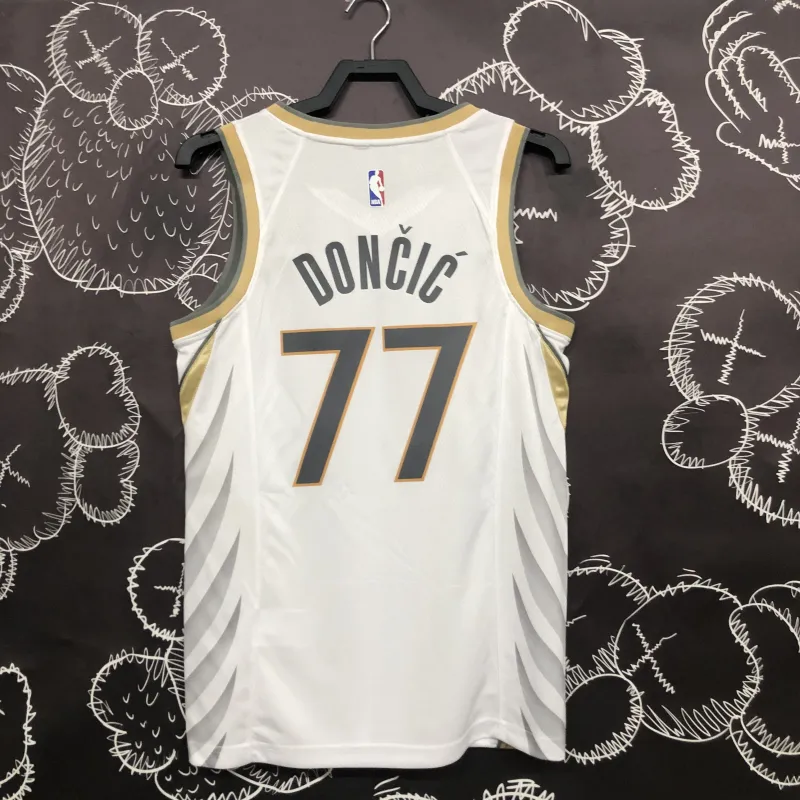 2020/21 Dallas Mavericks City Edition Luka Doncic #77 Maglia Uomo