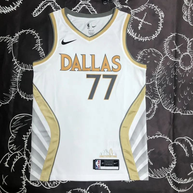 2020/21 Dallas Mavericks City Edition Luka Doncic #77 Maglia Uomo
