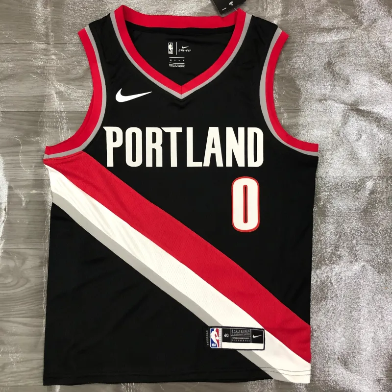 2021/22 Portland Trail Blazers Black Damian Lillard #0 Men’s Jersey