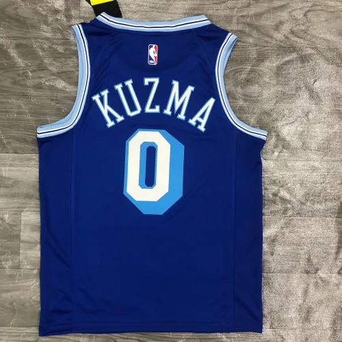 2021/22 Los Angeles Lakers Maglia Retro Kyle Kuzma #0 Blu Uomo