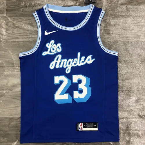 Camisa retrô LeBron James #23 azul masculina do Los Angeles Lakers 2021/22