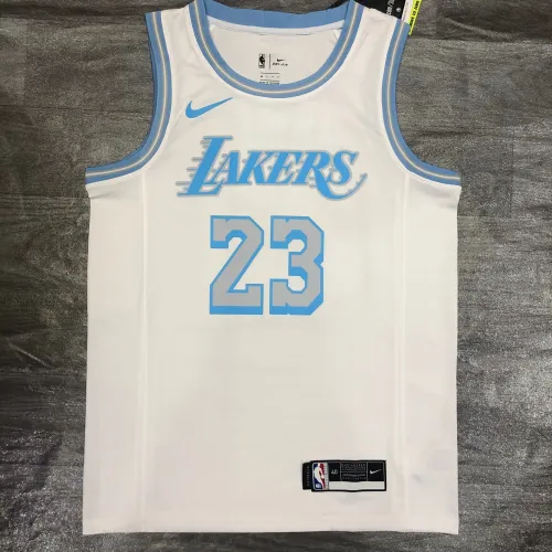 2021/22 Los Angeles Lakers Retro LeBron James #23 Wit Herenshirt