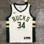 Camisa masculina Milwaukee Bucks Home White Giannis Antetokounmpo #34 2021/22 2021/22 Milwaukee Bucks Home White Giannis Antetokounmpo #34 Men’s Jersey