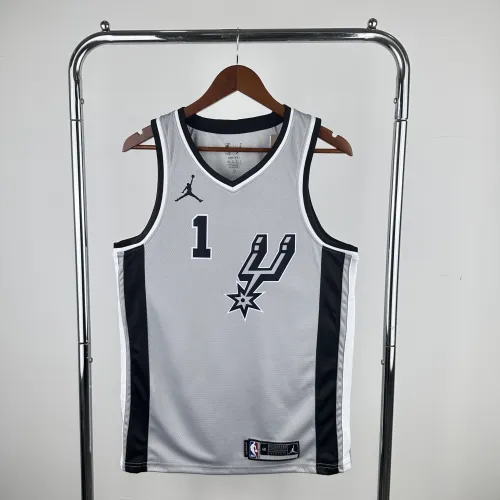 2021/22 San Antonio Spurs Jordan Edition Gray Victor Wembanyama #1 Jersey | NBA Swingman Jersey