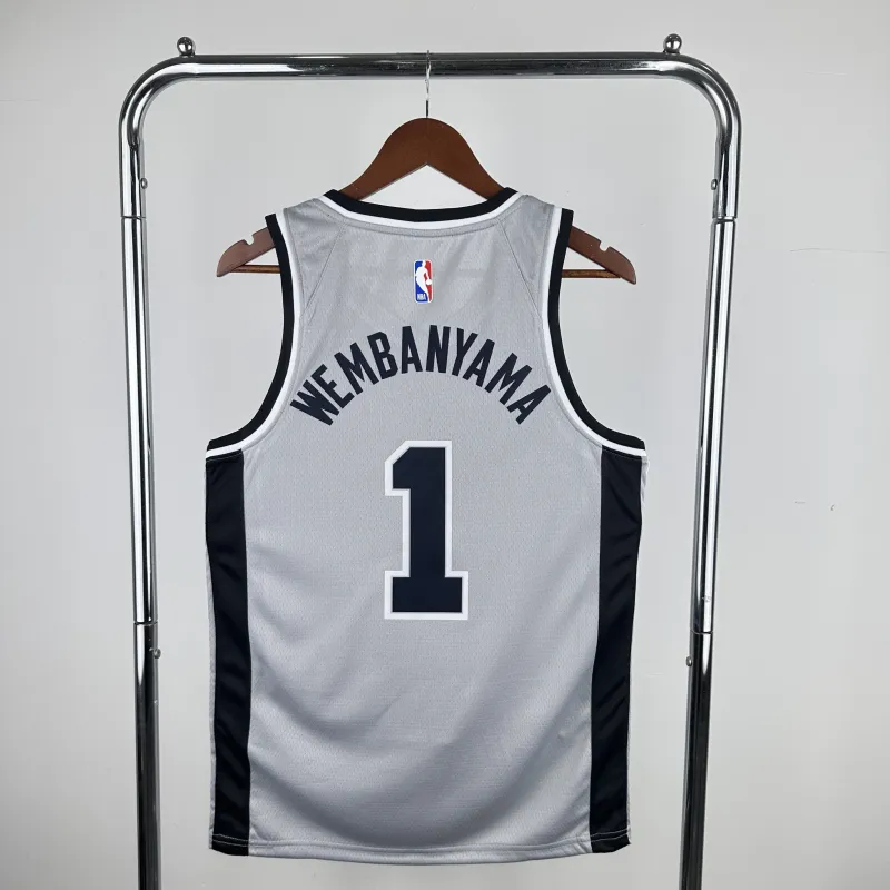 2021/22 San Antonio Spurs Jordan Edition Gray Victor Wembanyama #1 Jersey | NBA Swingman Jersey