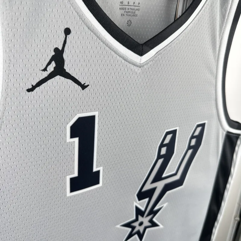 2021/22 San Antonio Spurs Jordan Edition Gray Victor Wembanyama #1 Jersey | NBA Swingman Jersey