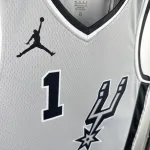 2021/22 San Antonio Spurs Jordan Edition Gray Victor Wembanyama #1 Jersey | NBA Swingman Jersey