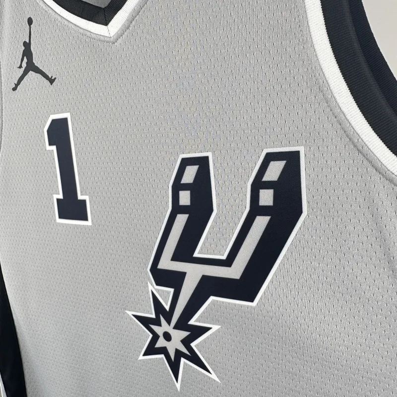 2021/22 San Antonio Spurs Jordan Edition Gray Victor Wembanyama #1 Jersey | NBA Swingman Jersey
