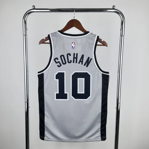2021/22 San Antonio Spurs Jordan Edition Gray Jeremy Sochan #10 Jersey | NBA Swingman Jersey