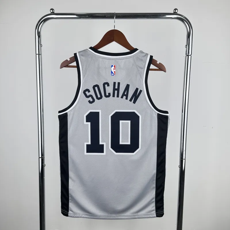 2021/22 San Antonio Spurs Jordan Edition Gray Jeremy Sochan #10 Jersey | NBA Swingman Jersey