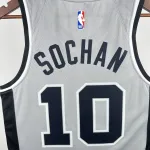 2021/22 San Antonio Spurs Jordan Edition Gray Jeremy Sochan #10 Jersey | NBA Swingman Jersey