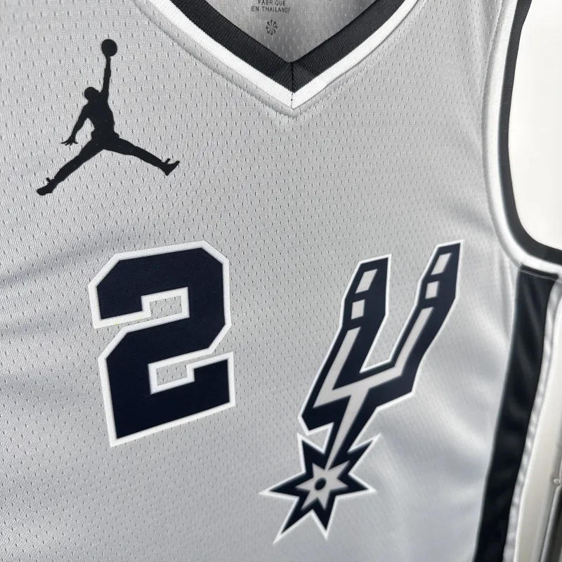 2021/22 San Antonio Spurs Jordan Edition Gray Kawhi Leonard #2 Jersey | NBA Swingman Jersey