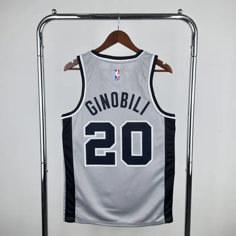 2021/22 San Antonio Spurs Jordan Edition Gray Manu Ginobili #20 Jersey | NBA Swingman Jersey
