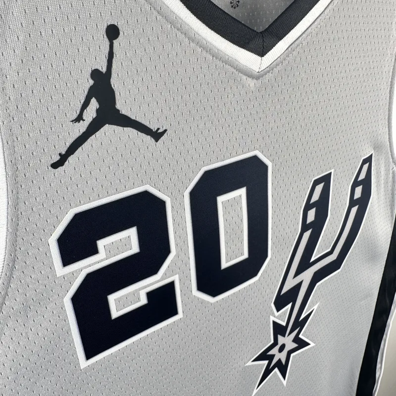 2021/22 San Antonio Spurs Jordan Edition Gray Manu Ginobili #20 Jersey | NBA Swingman Jersey