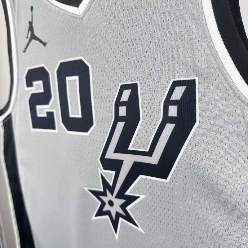 2021/22 San Antonio Spurs Jordan Edition Gray Manu Ginobili #20 Jersey | NBA Swingman Jersey