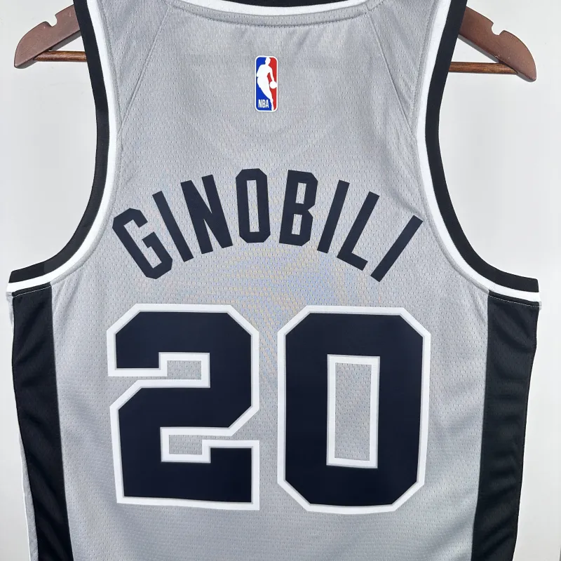 2021/22 San Antonio Spurs Jordan Edition Gray Manu Ginobili #20 Jersey | NBA Swingman Jersey