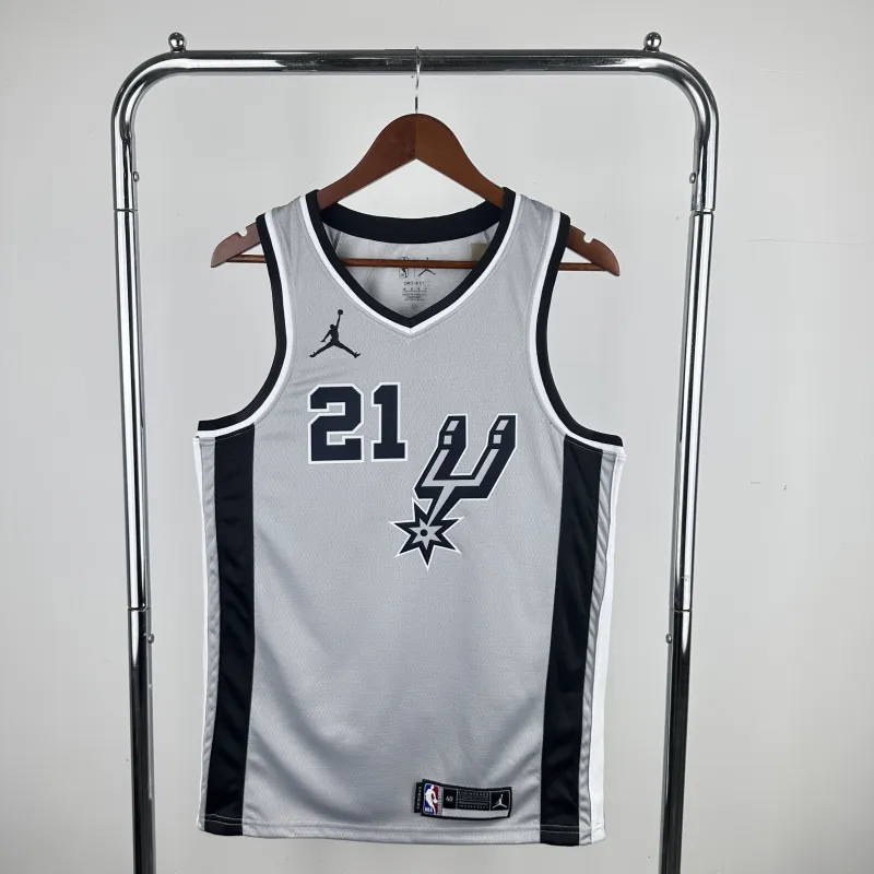 2021/22 San Antonio Spurs Jordan Edition Gray Tim Duncan #21 Jersey | NBA Swingman Jersey