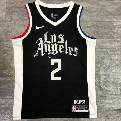 2021/22 LA Clippers City Edition Preto Kawhi Leonard #2 Camisola para homem