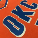 Camisa masculina do Oklahoma City Thunder 2021-22, cor laranja, com o nome de Russell Westbrook (#0)