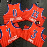 2021-22 Oklahoma City Thunder Orange Paul George #13 Maglia da Uomo