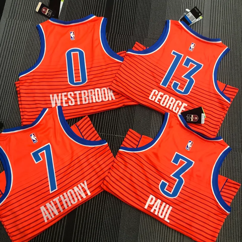 2021-22 Oklahoma City Thunder Orange Carmelo Anthony #7 Maglia da Uomo