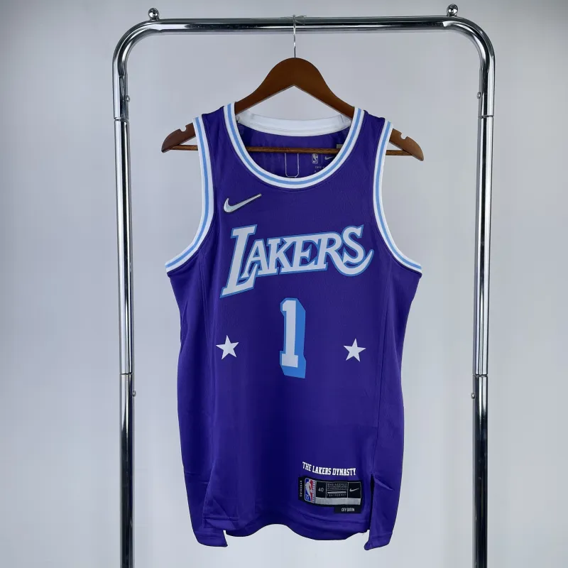 2022/23 Los Angeles Lakers City Edition D'Angelo Russell #1 Camisola para homem