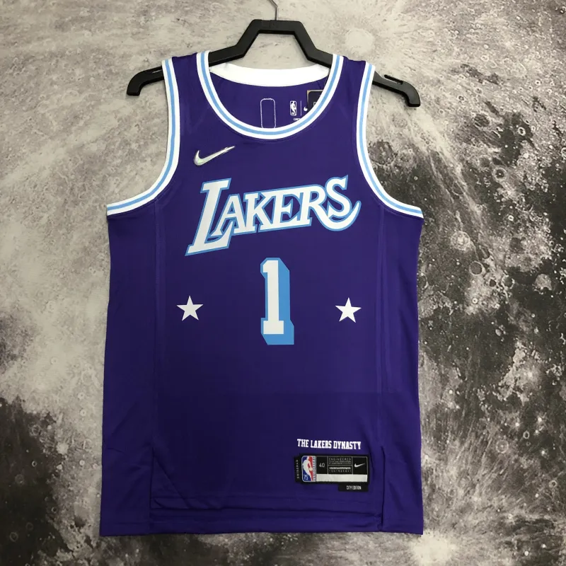 2022/23 Los Angeles Lakers City Edition D'Angelo Russell #1 Camisola para homem