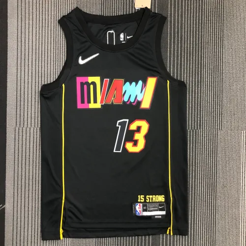2022/23 Miami Heat City Edition Bam Adebayo #13 Herren-Trikot