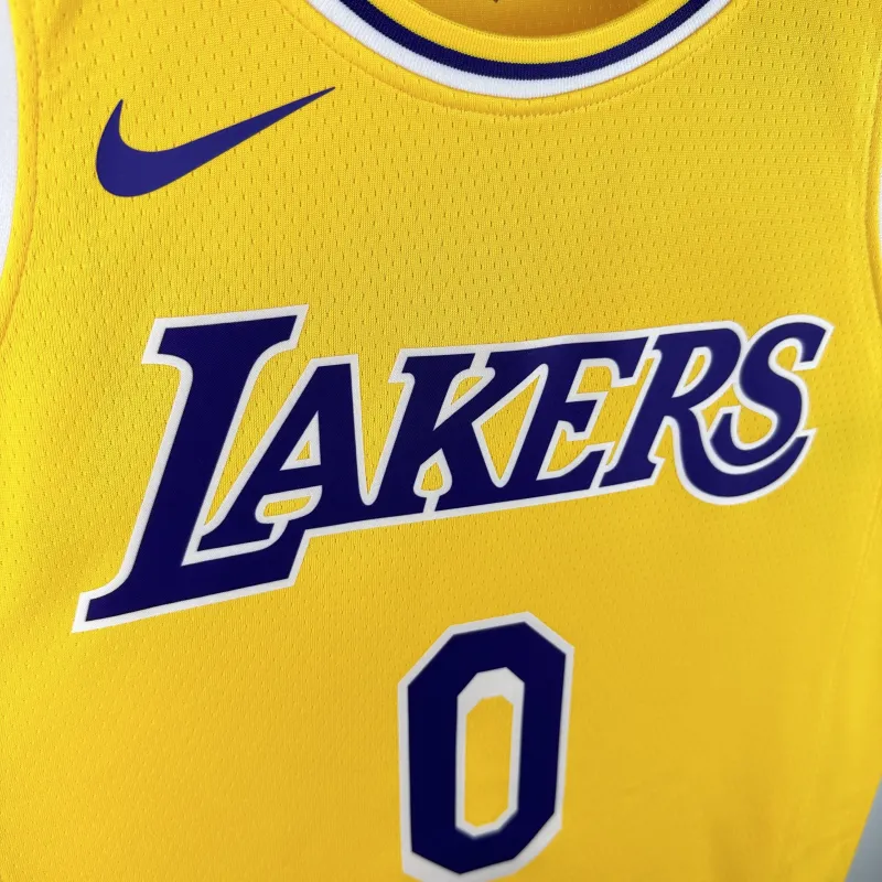 2023/24 Los Angeles Lakers Russell Westbrook #0 Yellow Men’s Jersey