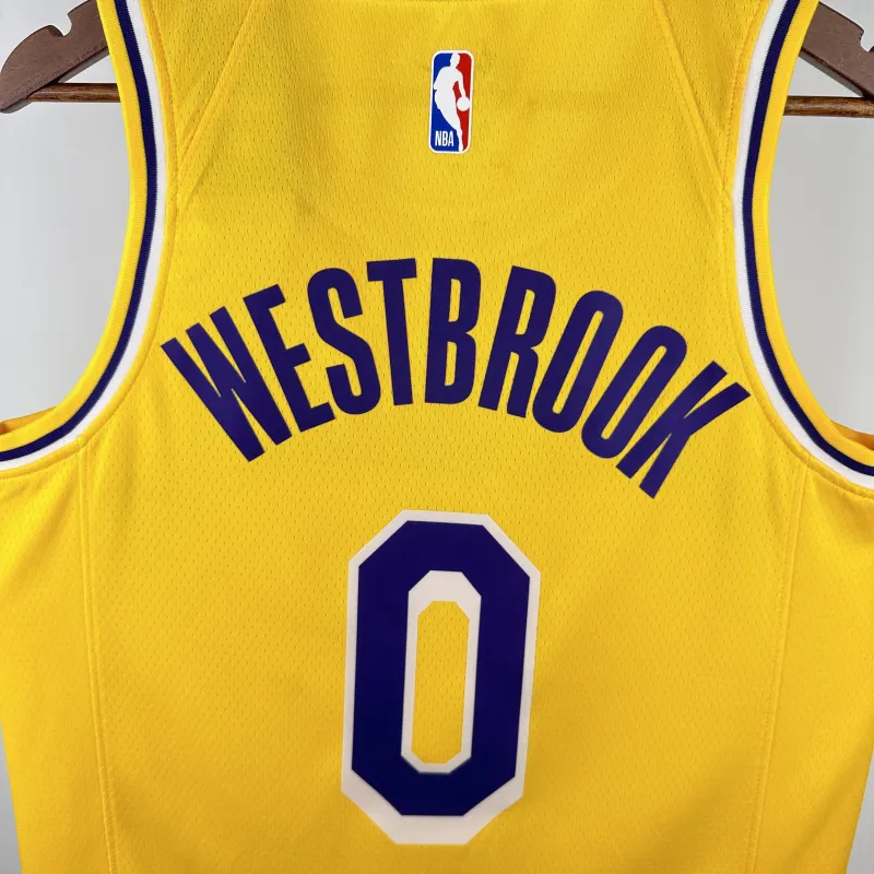 2023/24 Los Angeles Lakers Russell Westbrook #0 Yellow Men’s Jersey