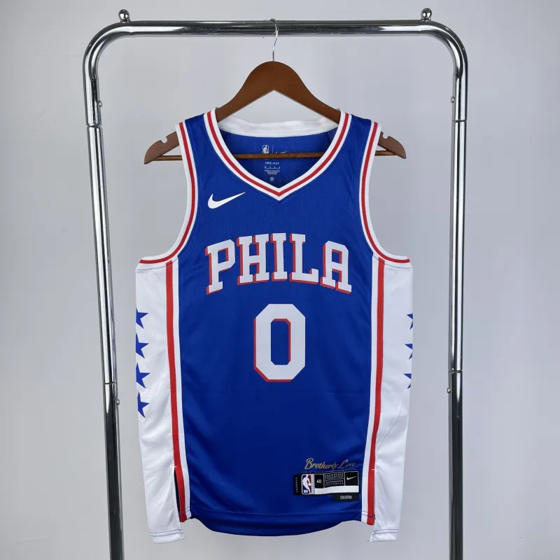 2023/24 Philadelphia 76ers Blue Tyrese Maxey #0 Men’s Jersey