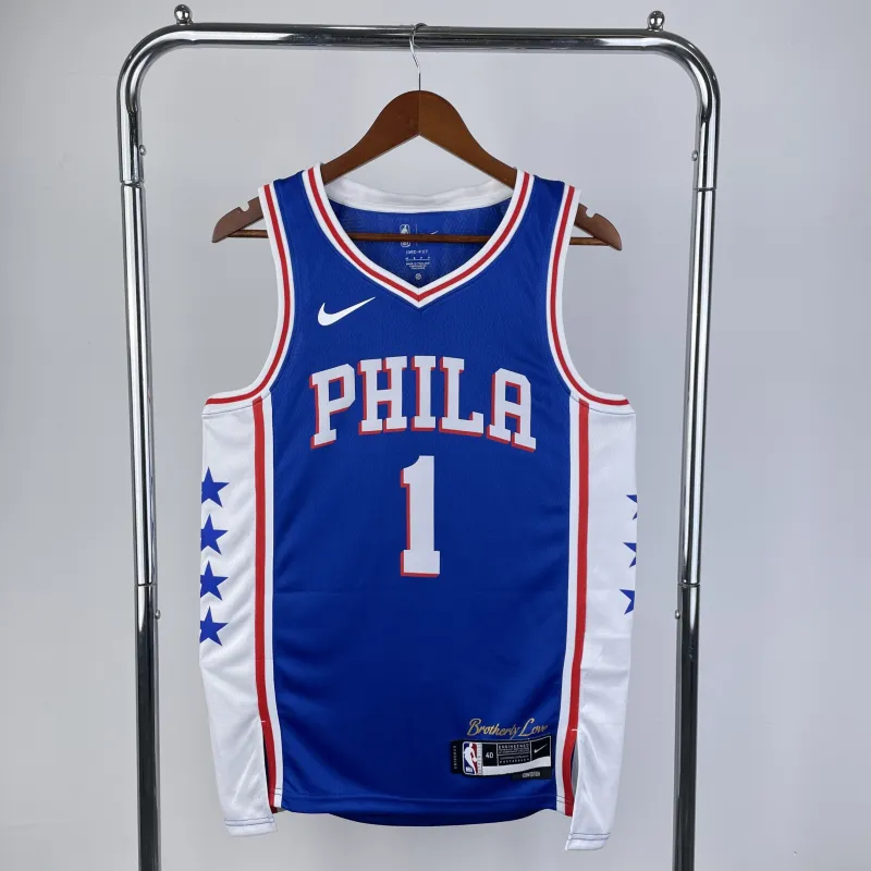 2023/24 Philadelphia 76ers Blue #1 Men’s Jersey