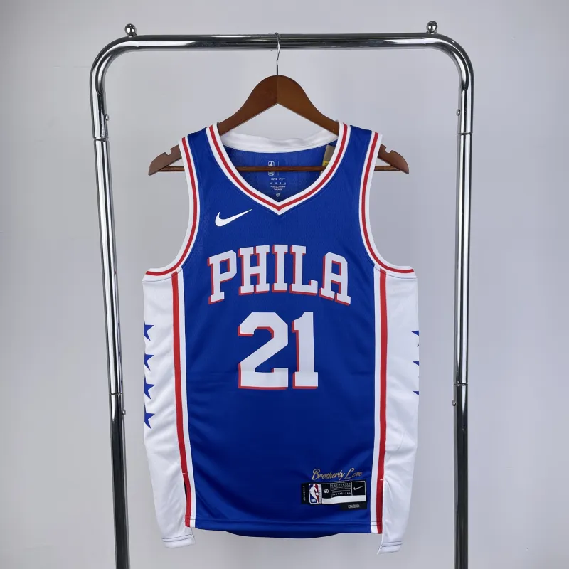 2023/24 Philadelphia 76ers Blue Joel Embiid #21 Men’s Jersey