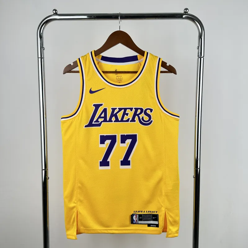 2023/24 Los Angeles Lakers Luka Doncic #77 Yellow Men’s Jersey