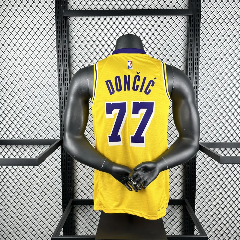 2023/24 Los Angeles Lakers Luka Doncic #77 Yellow Men’s Jersey