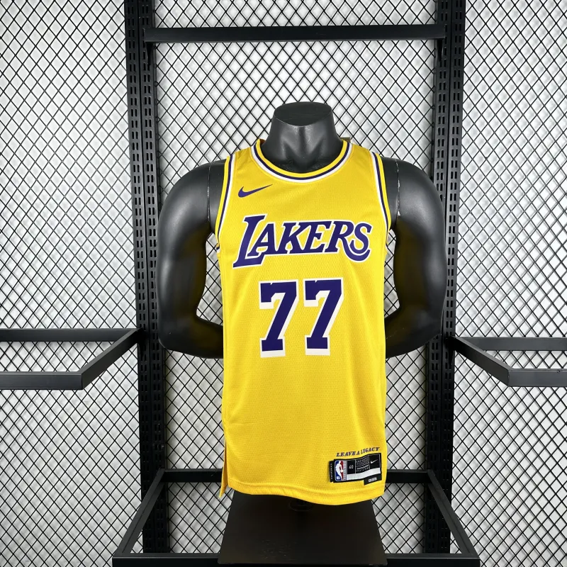 2023/24 Los Angeles Lakers Luka Doncic #77 Yellow Men’s Jersey