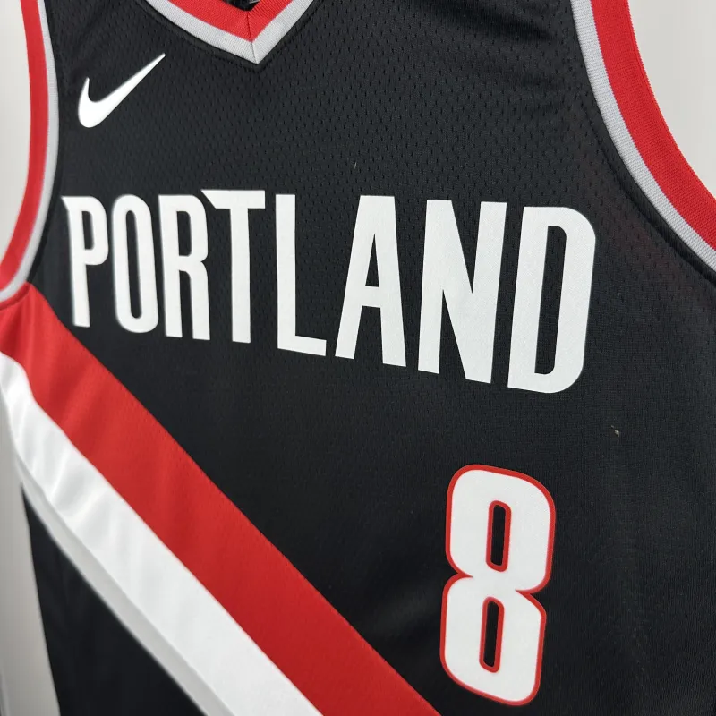 2023/24 Portland Trail Blazers Away Black Deni Avdija #8 Jersey | NBA Swingman Jersey