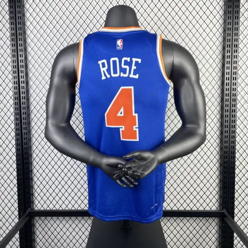 2023/24 New York Knicks Away Blue Derrick Rose #4 Jersey | NBA Swingman Jersey