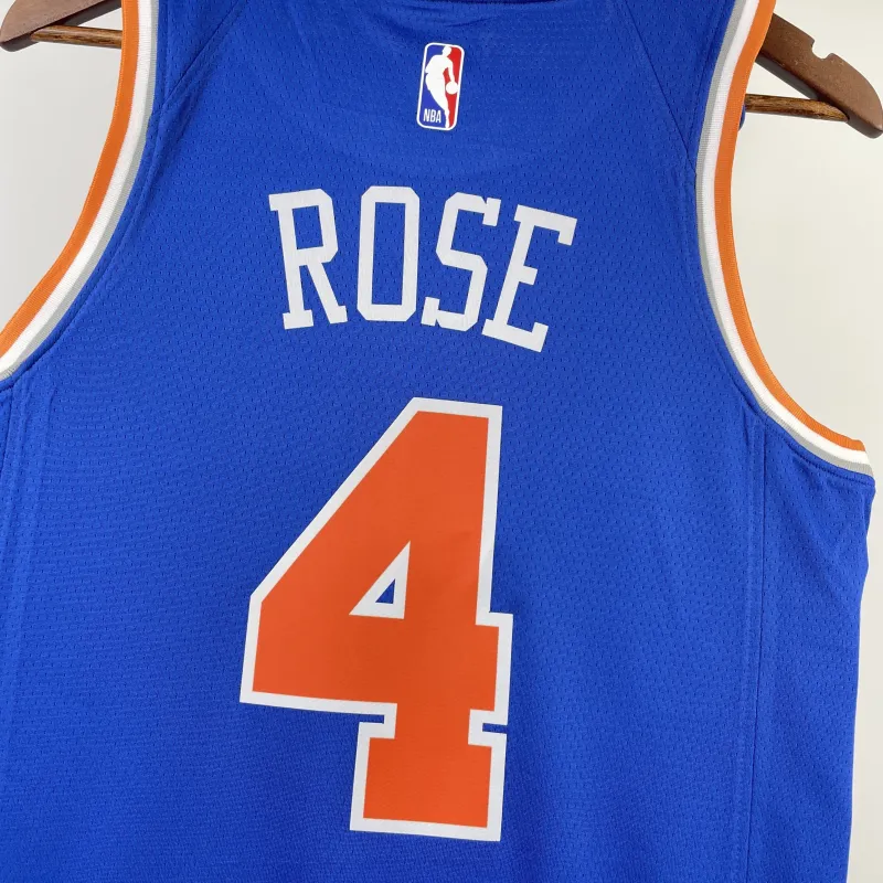 2023/24 New York Knicks Away Blue Derrick Rose #4 Jersey | NBA Swingman Jersey