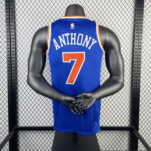 2023/24 New York Knicks Away Blue Carmelo Anthony #7 Jersey | NBA Swingman Jersey