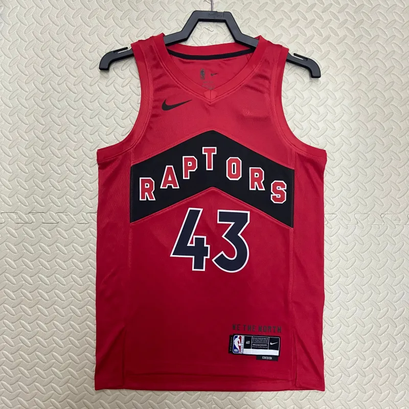 2023/24 Toronto Raptors Away Red Pascal Siakam #43 Jersey | NBA Swingman Jersey