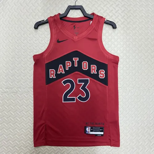 Camisa vermelha de visitante do Toronto Raptors 2023/24 Fred VanVleet #23 | Camisa Swingman da NBA